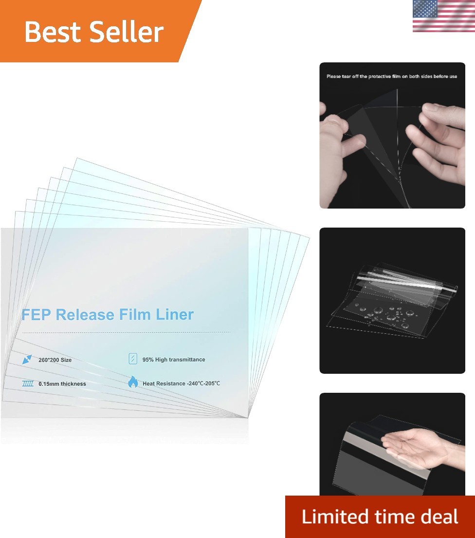 Versatile 6PCS FEP Film Set - 260x200mm, Compatible with Popular 3D Printers