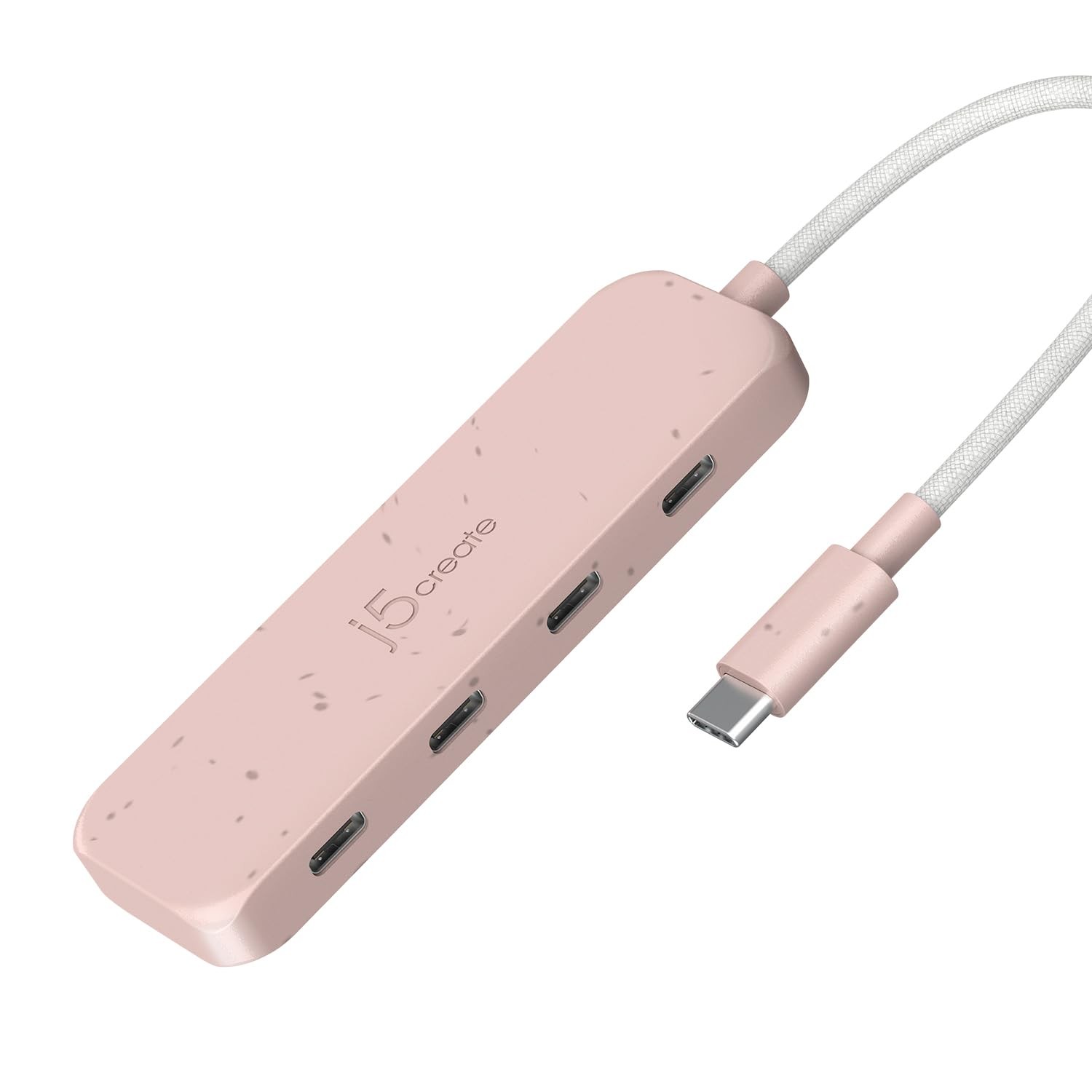 j5create 4-in-1 Pink USB-C to 4-Port Type-C Hub(Eco-Friendly) Earth Rose