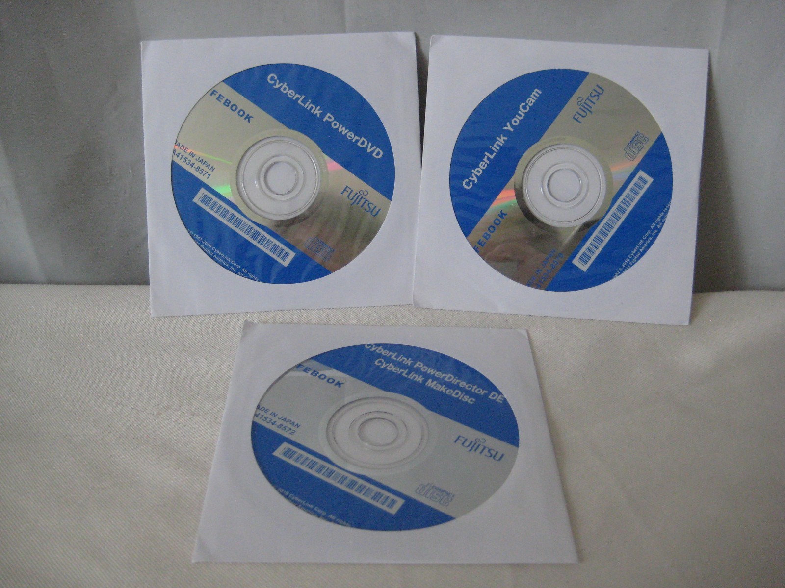 Fujitsu Lifebook 3 DVD’s CA41534-8570, 8571, 8572 New in Sealed White Envelope