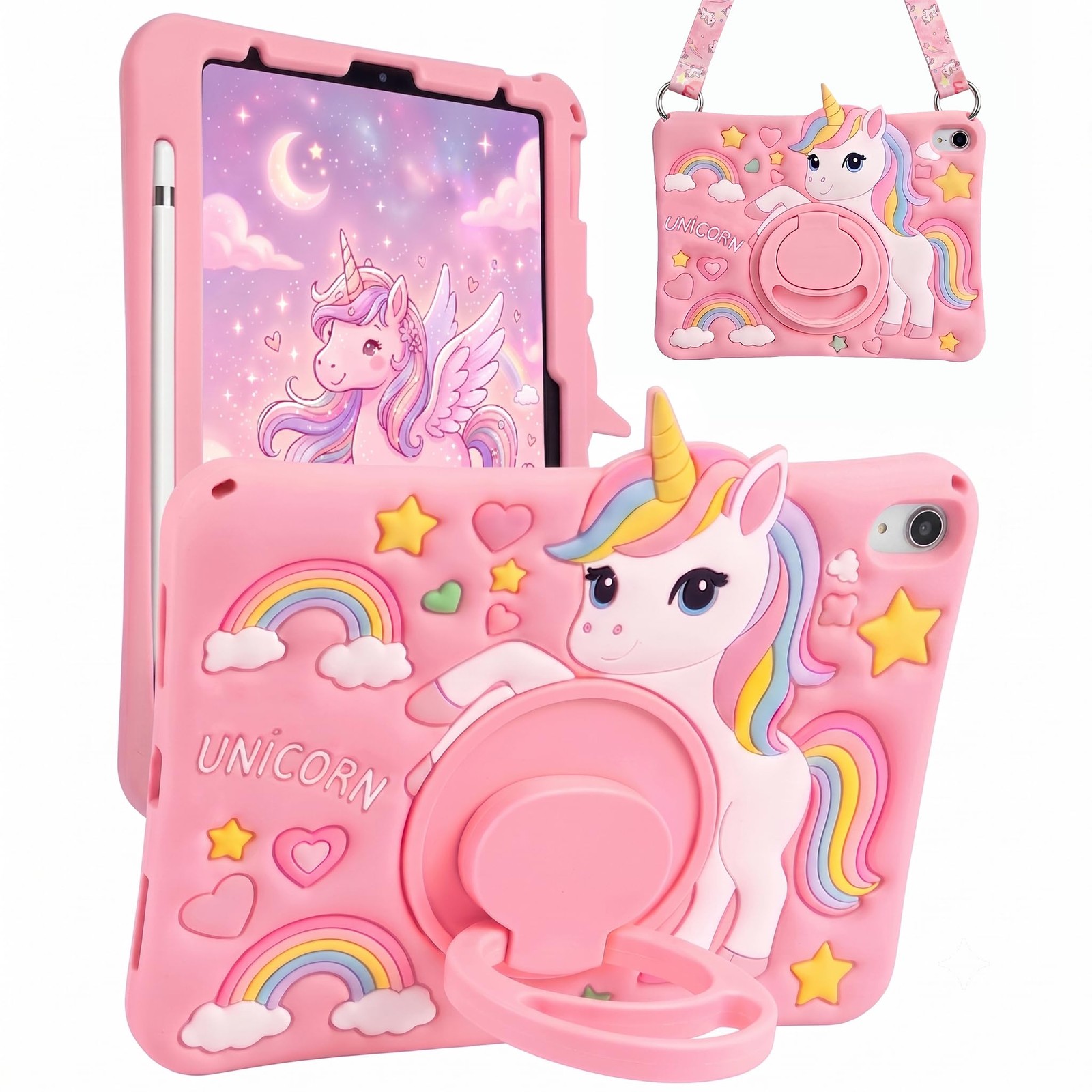 NiceGrenix Cute 3D Cartoon Case for iPad 11th Gen Kids, Silicone Cover for iP...