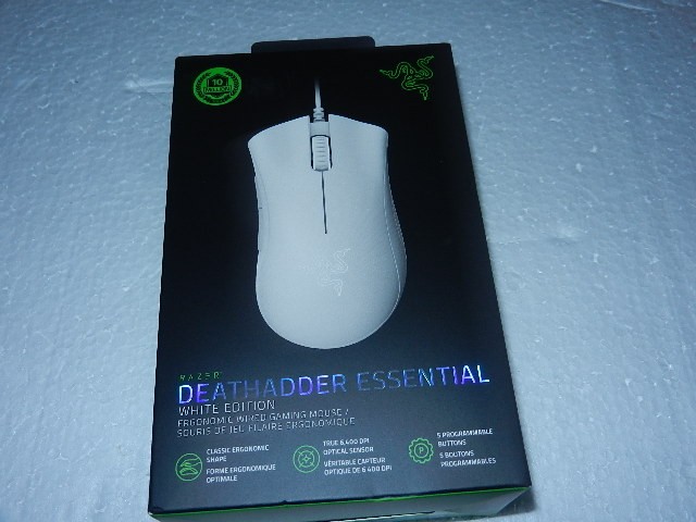 new Razer DeathAdder Essential White Ergonomic USB Wired gaming Optical Mouse