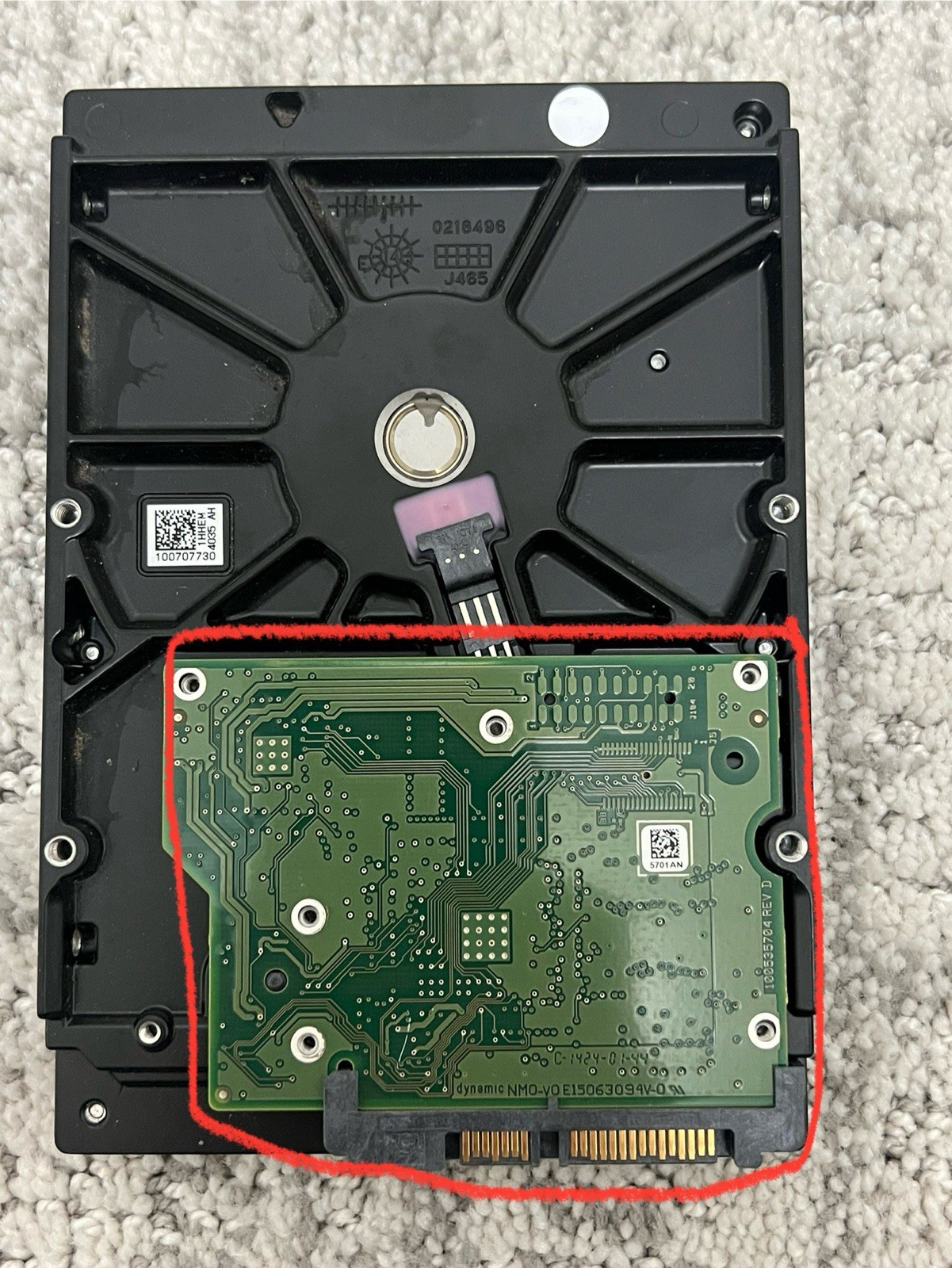 Seagate 500GB HDD PCB (Model 100535704 Rev D)