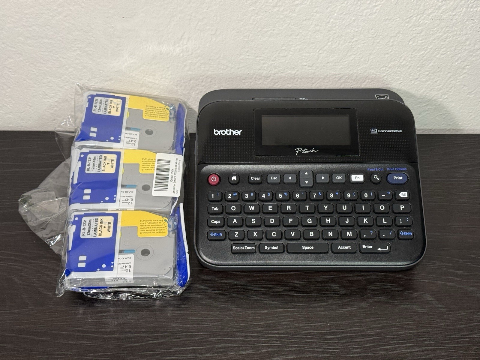 Brother P-touch PT-D600 Label Maker PC Connectable + 3 New 12mm Laminated Tapes