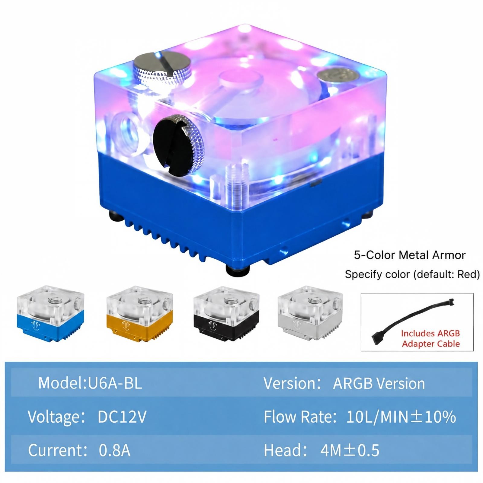 12V Mini Water Cooling Pump Reservoir Combo G1/4 for ITX SFF Compact PC