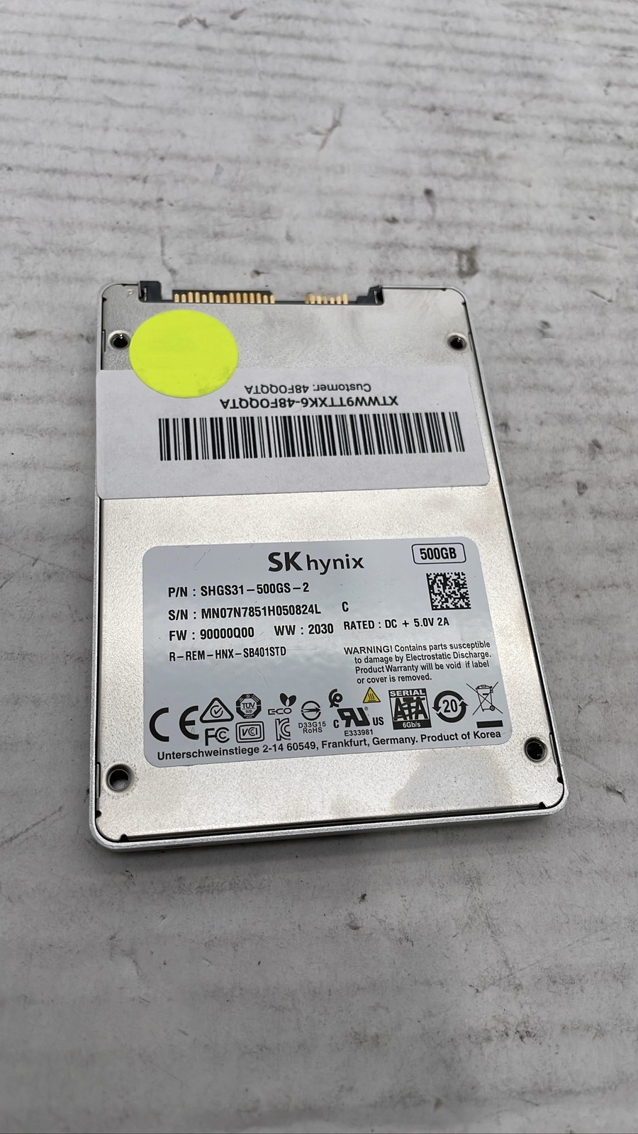 SK hynix 500GB Gold S31 SATA III 2.5" Internal SSD SHGS31-500GS-2