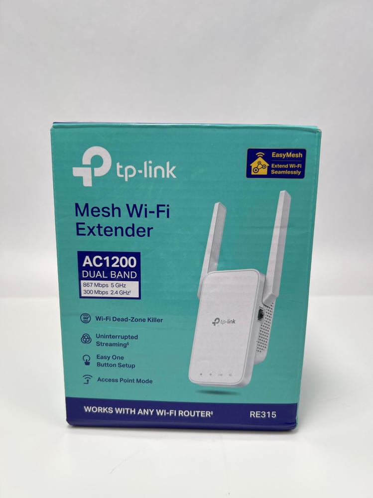 TP-Link RE315 AC1200 WiFi Extender Dual Band OneMesh 1500 Sq Ft Signal Booster