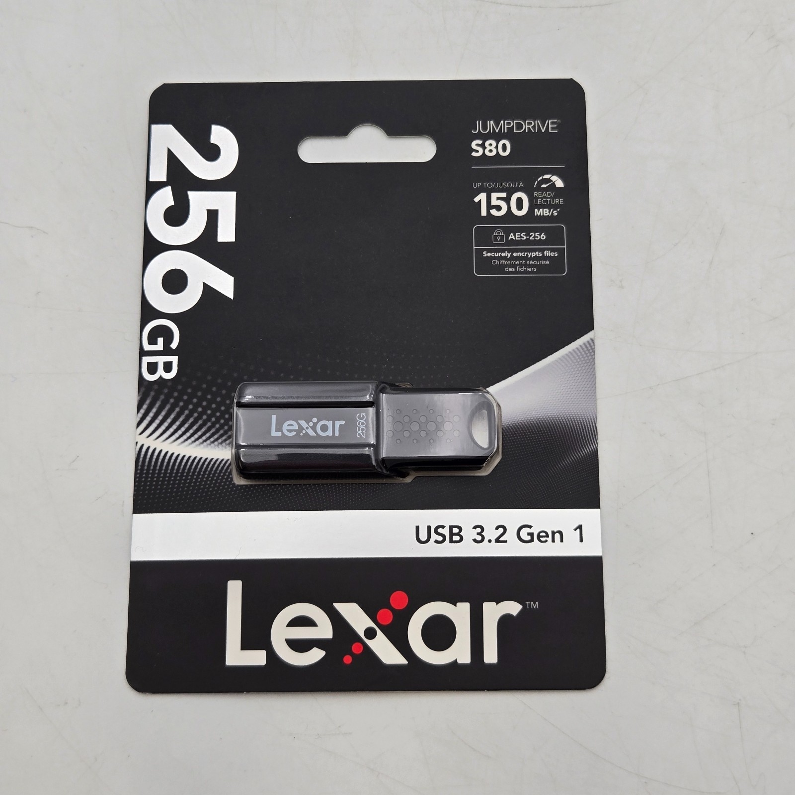 Lexar JumpDrive S80 256GB USB 3.2 Gen 1 Flash Drive 150MB/s AES-256 - New In Box