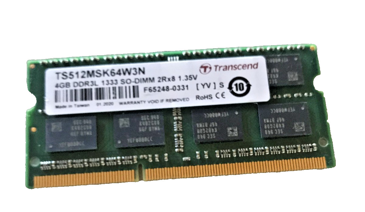 Transcend TS512MSK64W6H 4GB DDR3L 1600 SO DIMM Laptop Memory