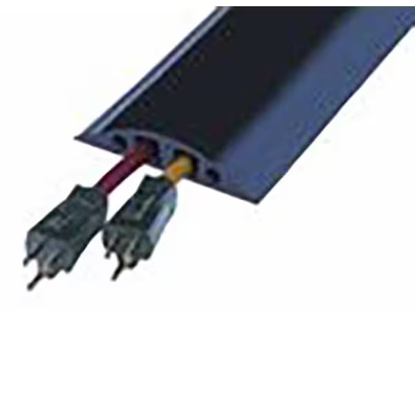 Checkers Cable Protector, 1-1/8 in H, 5 ft L, 5-3/4 in W, 2 Channel, Rubber,