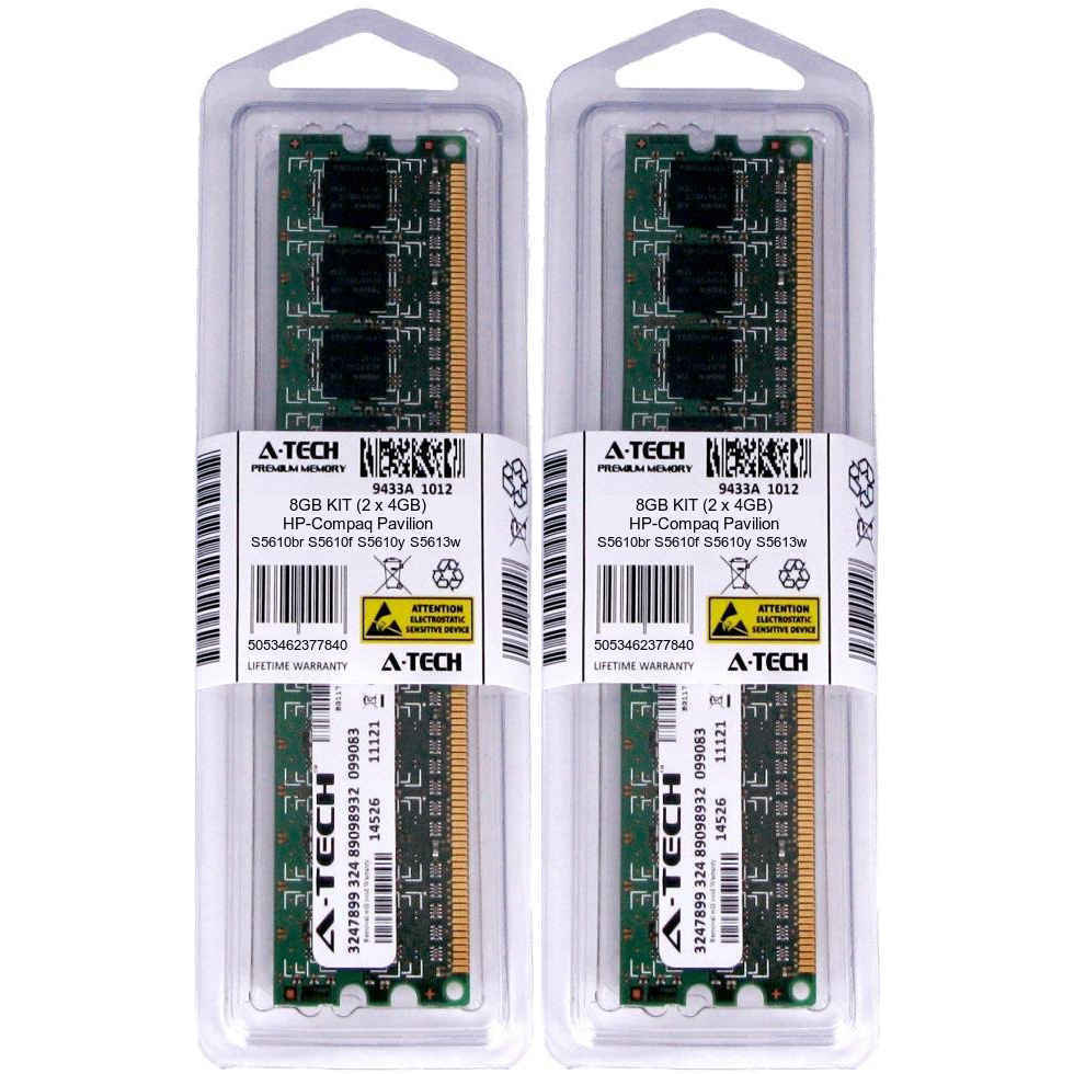 8GB KIT 2 x 4GB HP Compaq Pavilion S5610br S5610f S5610y S5613w Ram Memory