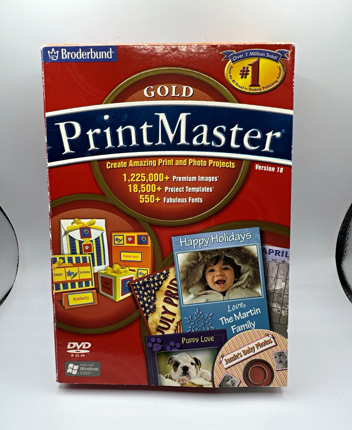 Broderbund PrintMaster Gold Version 18 DVD for Windows Vista Crafts