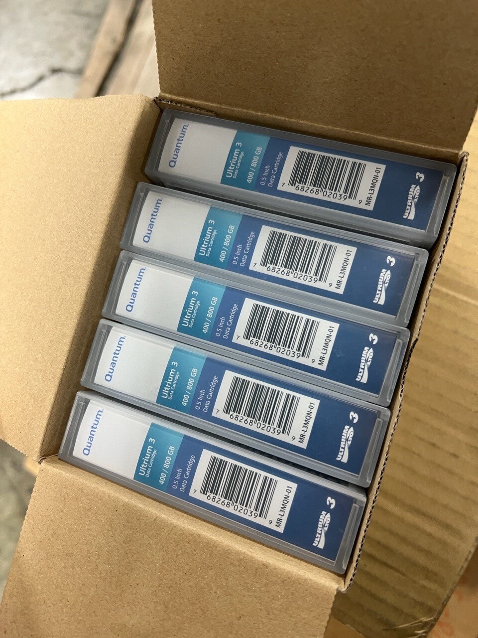 MR-L3MQN-01 Quantum Data Tape Ultrium 3LTO Drives 0.5 In  400GB/800GB Lot Of 5