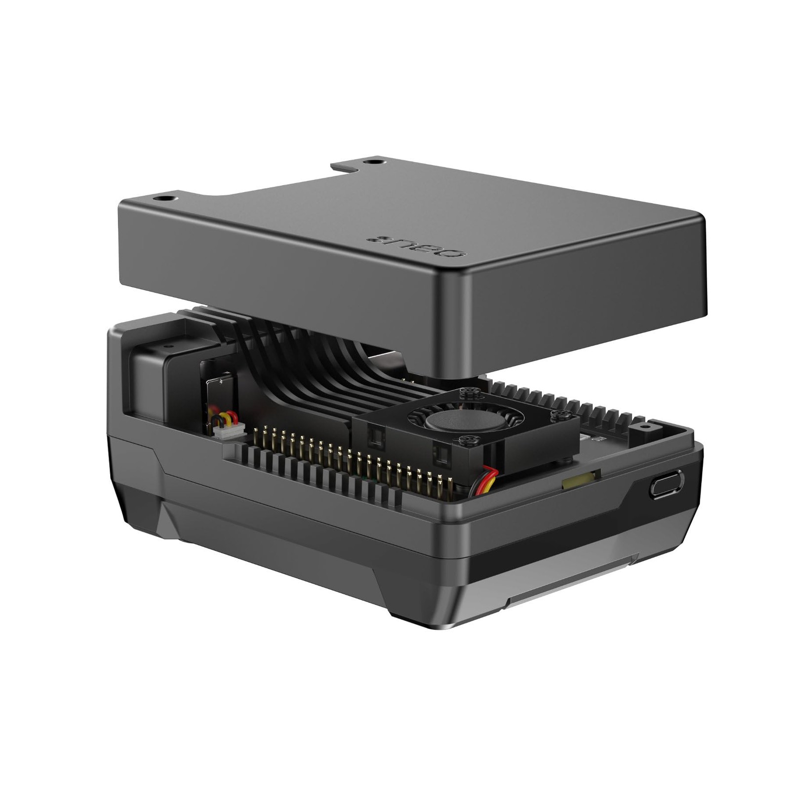 Argon NEO 5 M.2 NVMe PCIe Case for Raspberry Pi 5 – Aluminum Enclosure black
