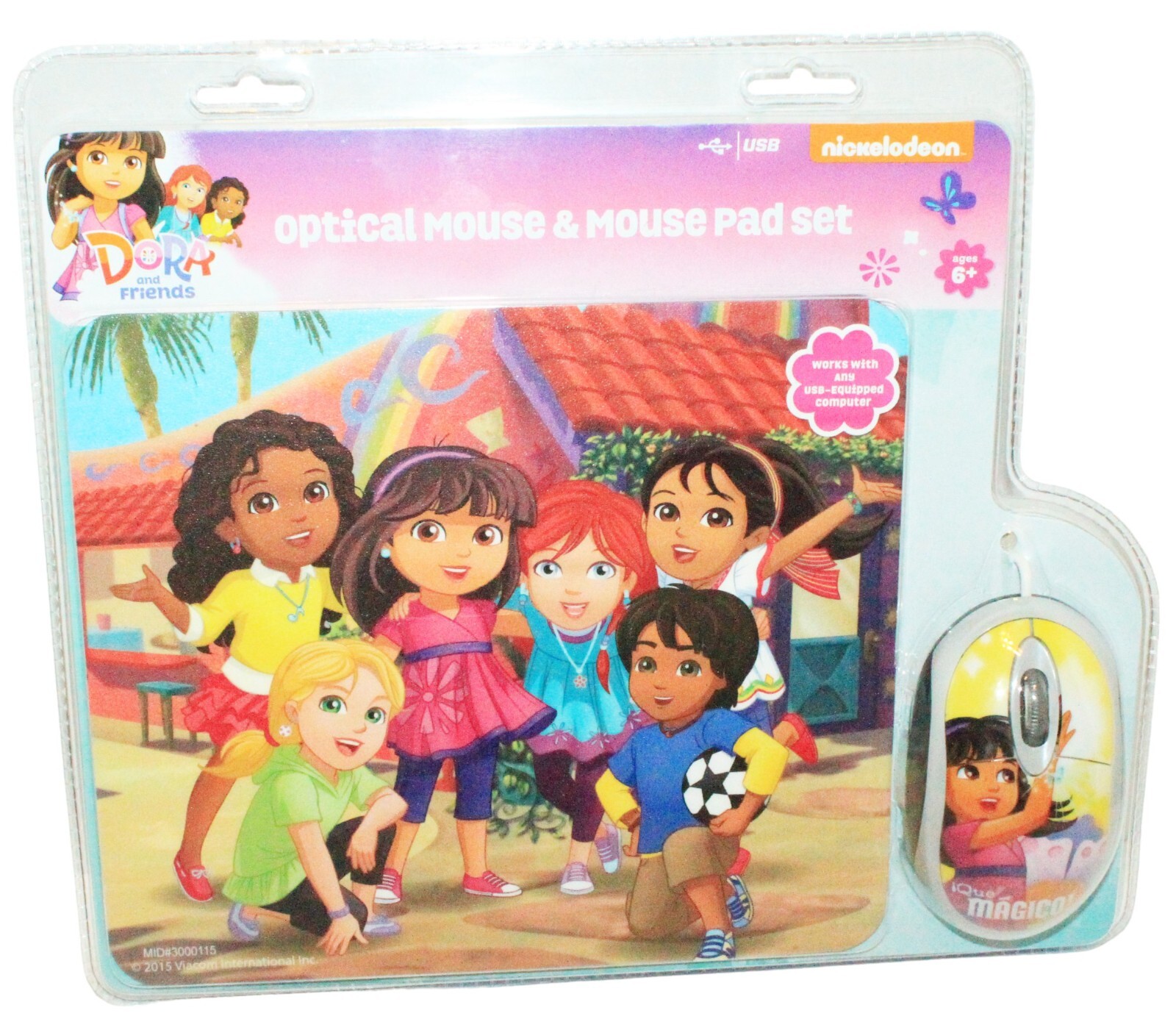 Vintage Nickelodeon Dora & Friends - PC Computer Optical Mouse & Pad Set 2015