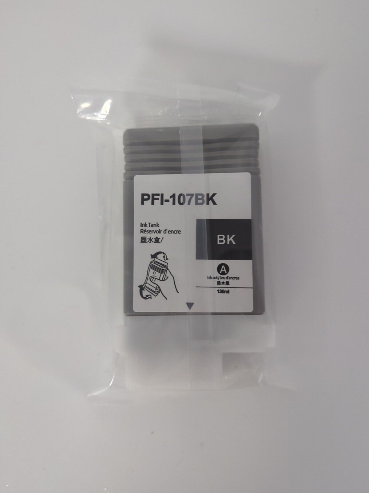 PFI-107BK BLACK INK TANK 130ml INKJET CARTRIDGE COMPATIBLE CANON