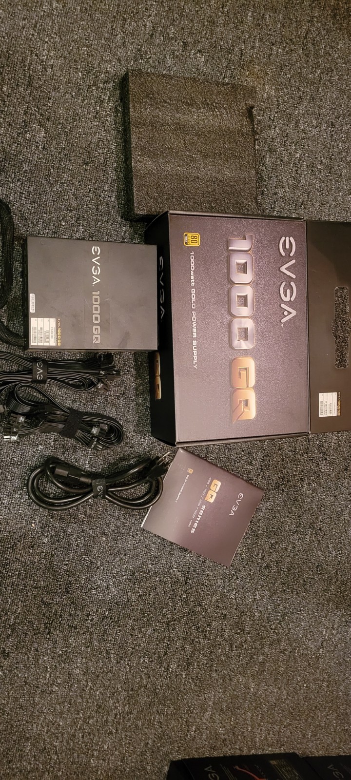 EVGA 1000 GQ 1000W 80+ Gold Power Supply.  Tested.  Complete Cables.  Excellent