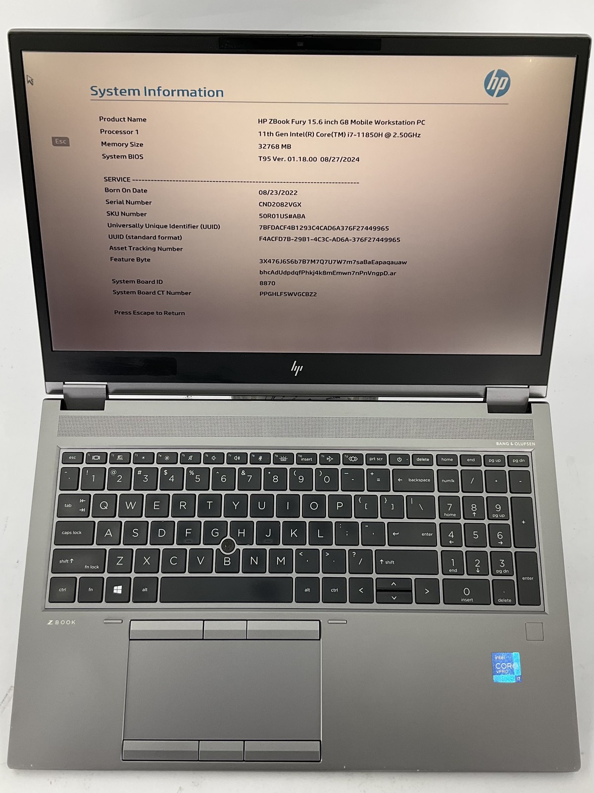 HP Zbook Fury G8 15.6" Core i7-11850H 512GB 32GB B Win 11 Pro RTX A3000