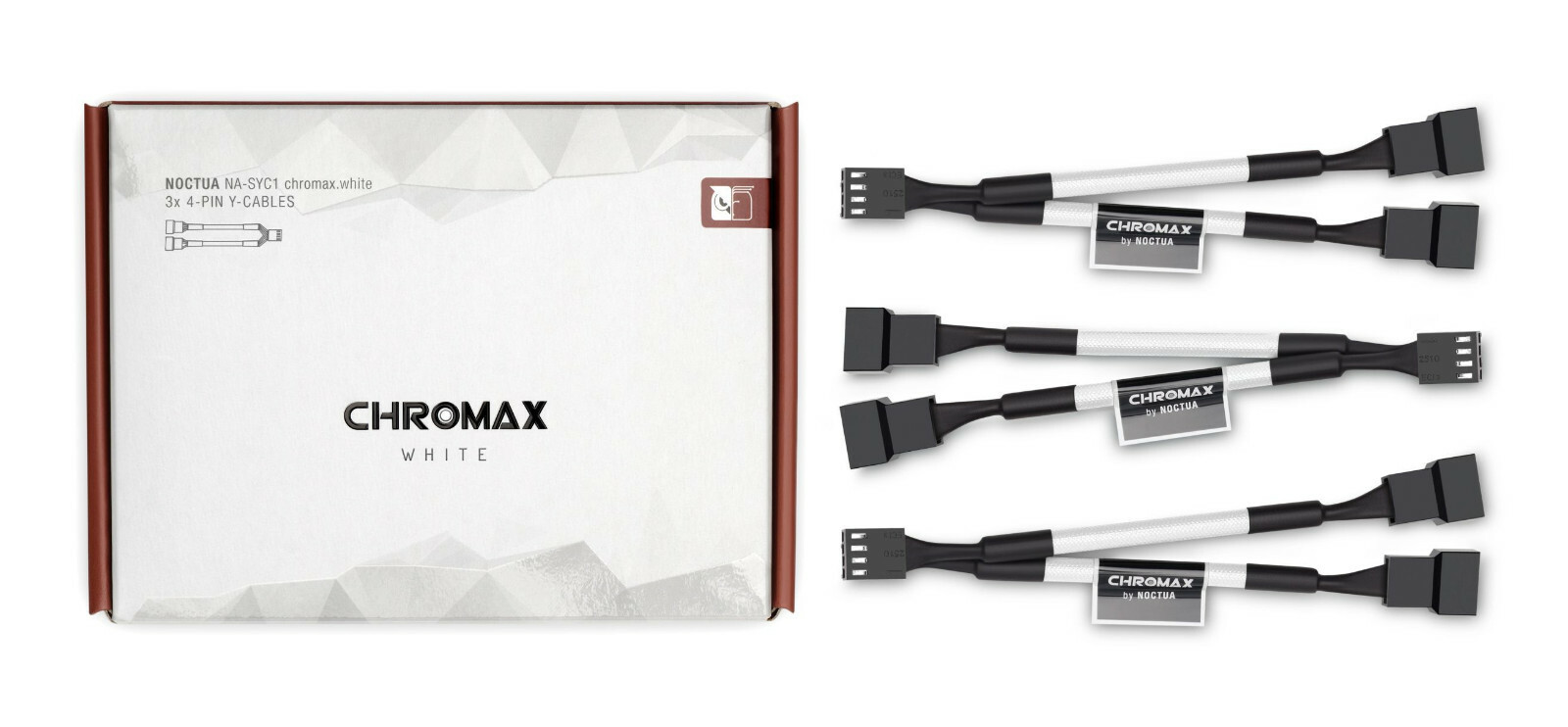 Noctua NA-SYC1 White chromax 4-pin Spliter Y-Cables PWM 2 Fans via one Adapter