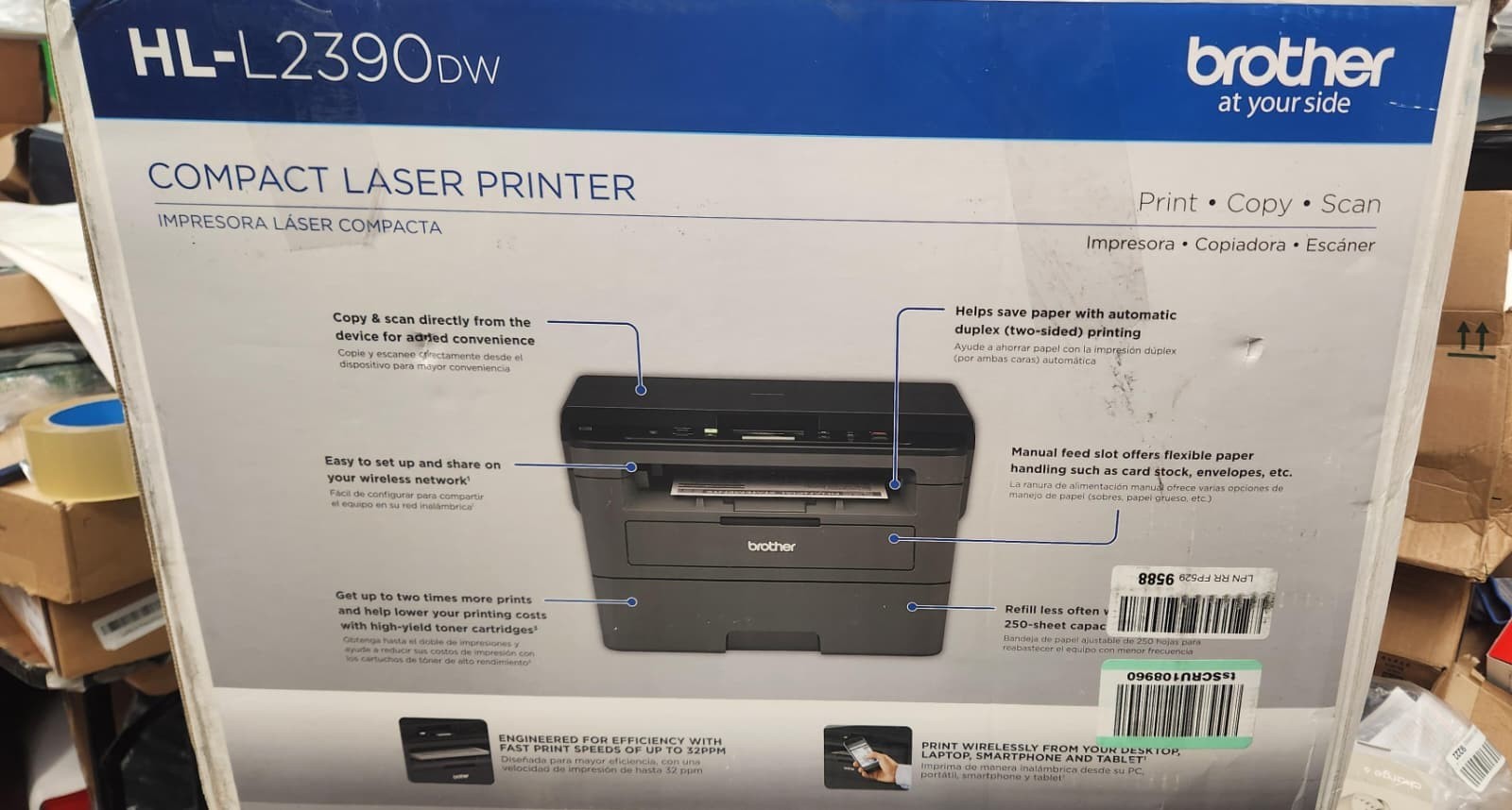 Brother HL-L2390DW Wireless Duplex Laser Printer Open box