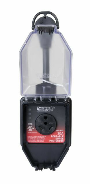 Progressive Industries SSP-30XL Portable RV Smart Surge Protector, Black, 30 ...