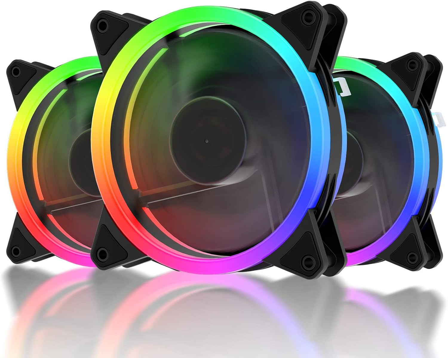 Uphere 120mm RGB Quiet Edition Case Fans - High Airflow, 3 Pack