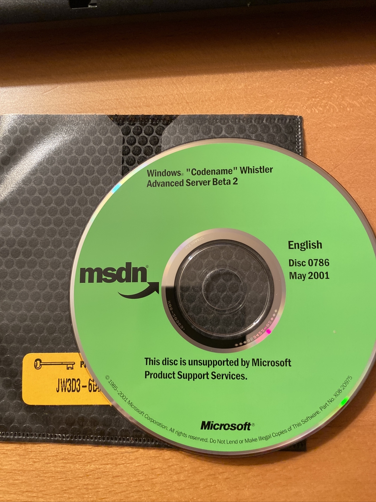 6 CDs NEW RARE Microsoft Windows “Codename” Whistler Beta2 + Product Keys + diag