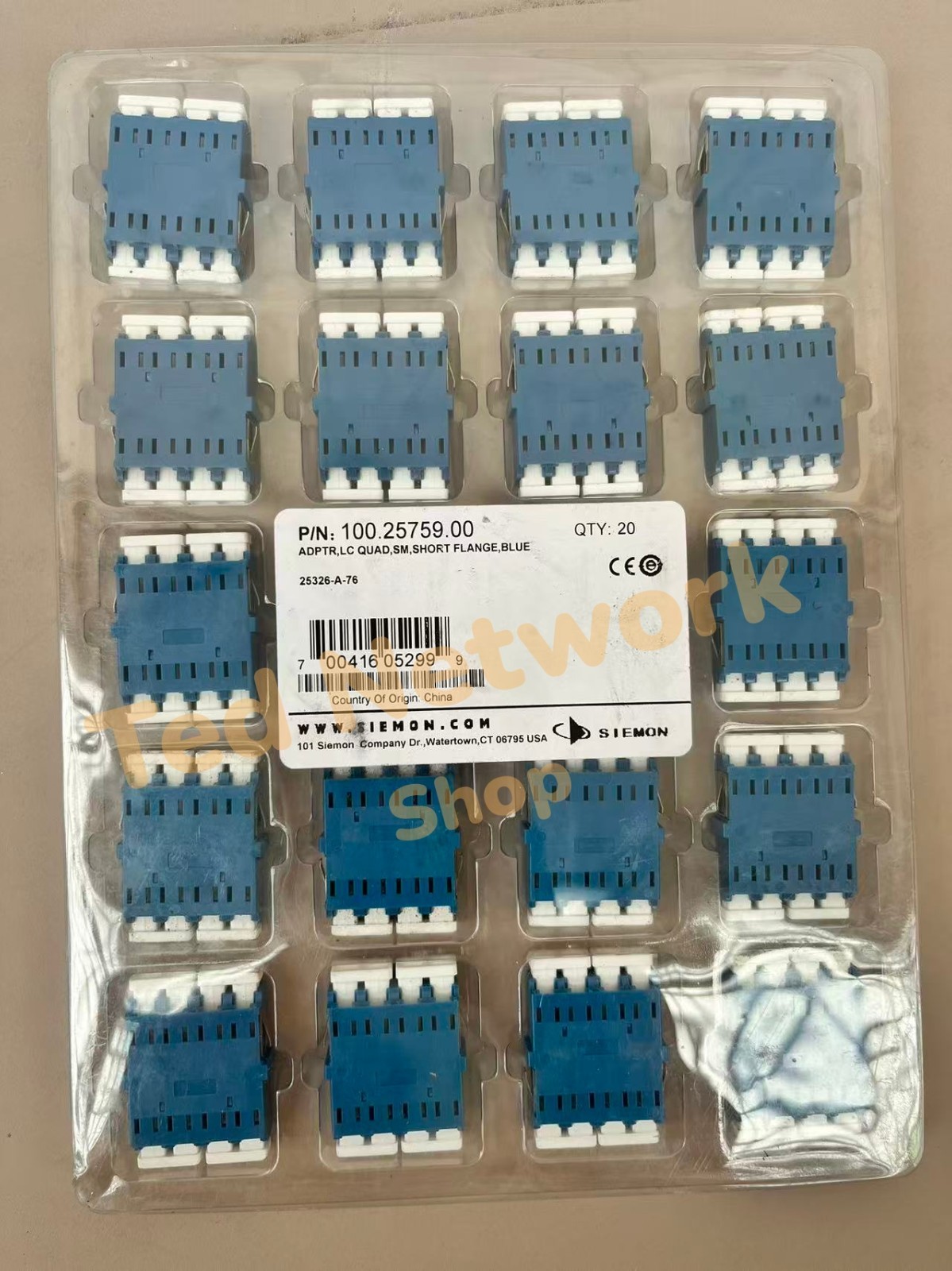 New 20 Pcs Siemon 100.25759.00 Fiber optic adapter single-mode duplex LC blue