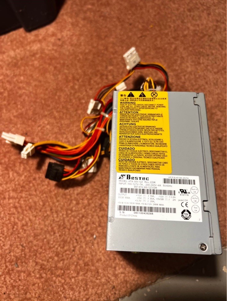 Bestec ATX-250-12Z REV. EDR ATX 250W Power Supply 24 Pin SATA 1 Fan