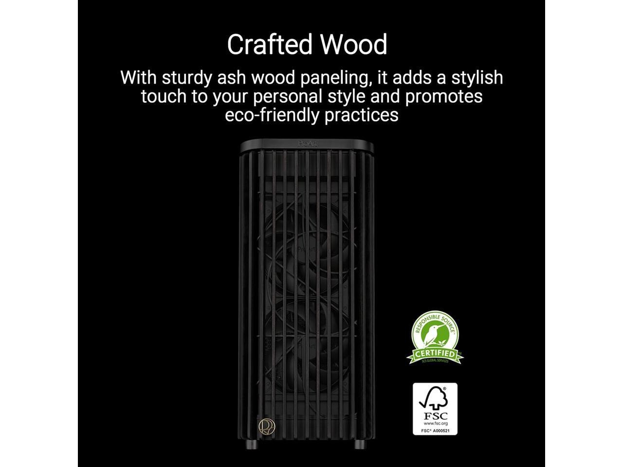 ASUS ProArt PA401 Wood Edition ATX Mid-Tower Case – Tempered Glass,