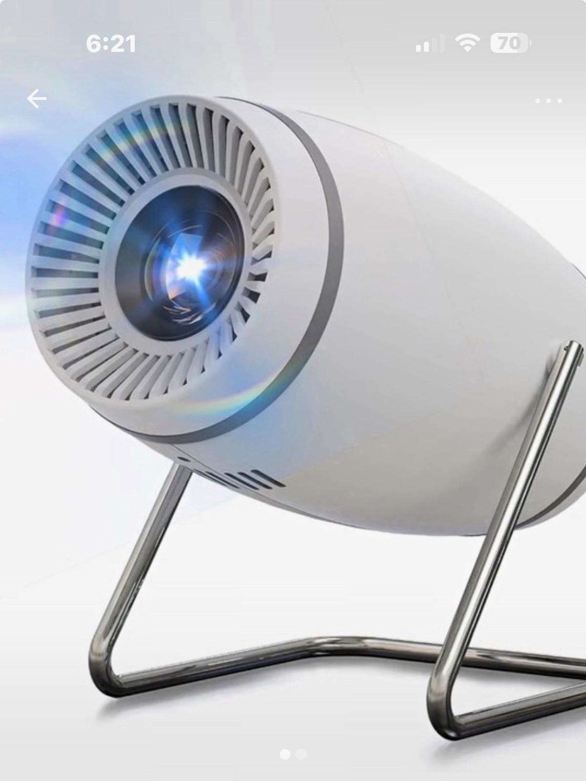 Desktop DLP 4K HDR Short Throw Portable Projector, HDMI/USB, White/Silver