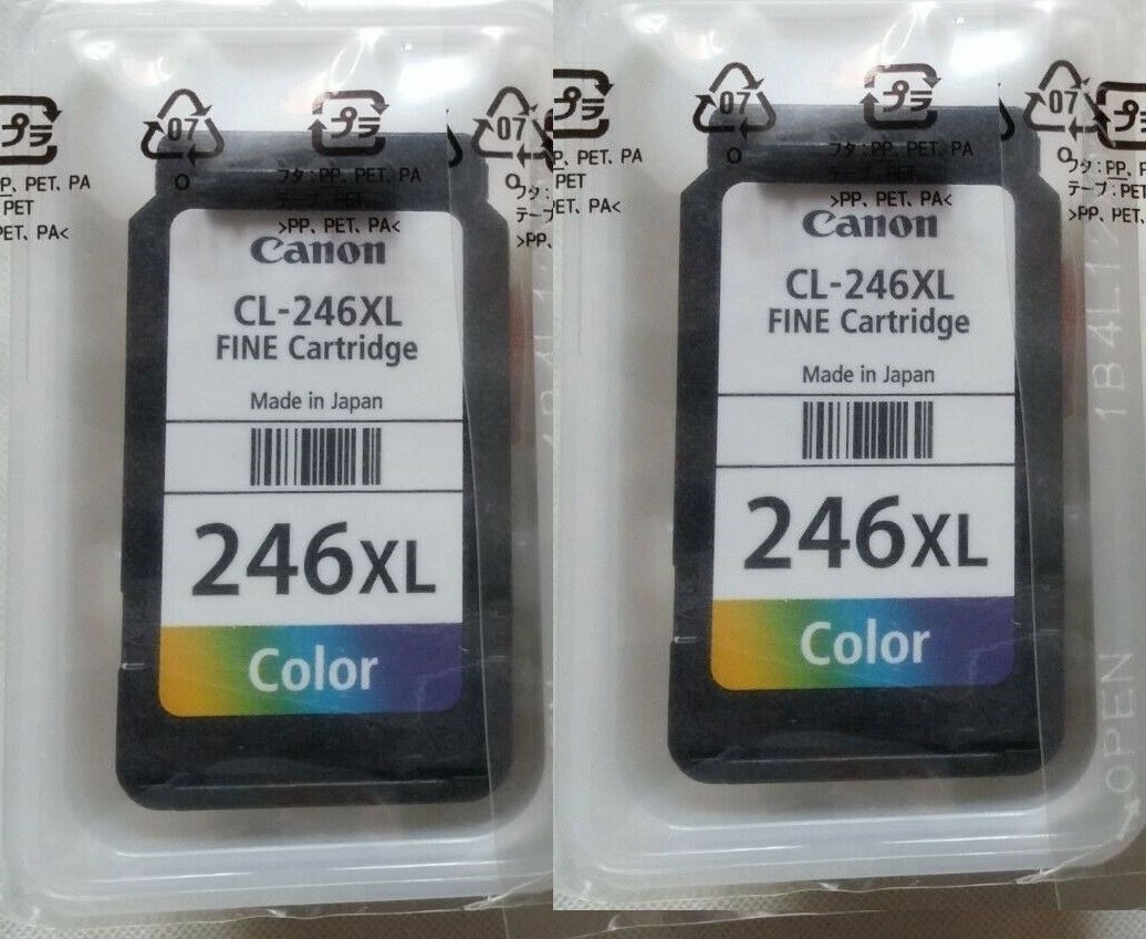 2 Genuine Original OEM Canon 246XL Color Inkjet Cartridges - SEALED TUB NO BOX