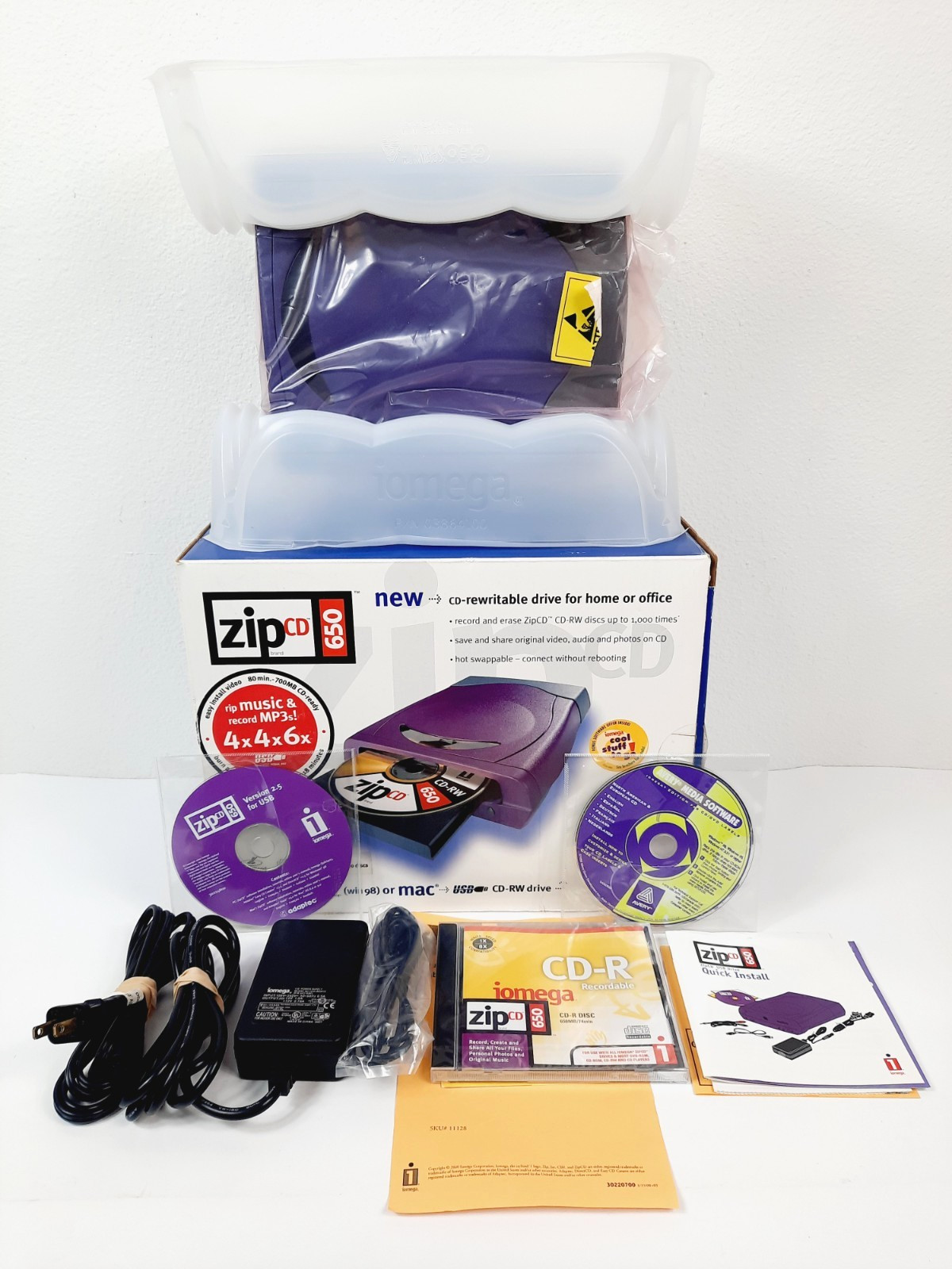 Iomega Zip CD 650 CD-RW External Disc Drive, Complete in Box, Tested Working