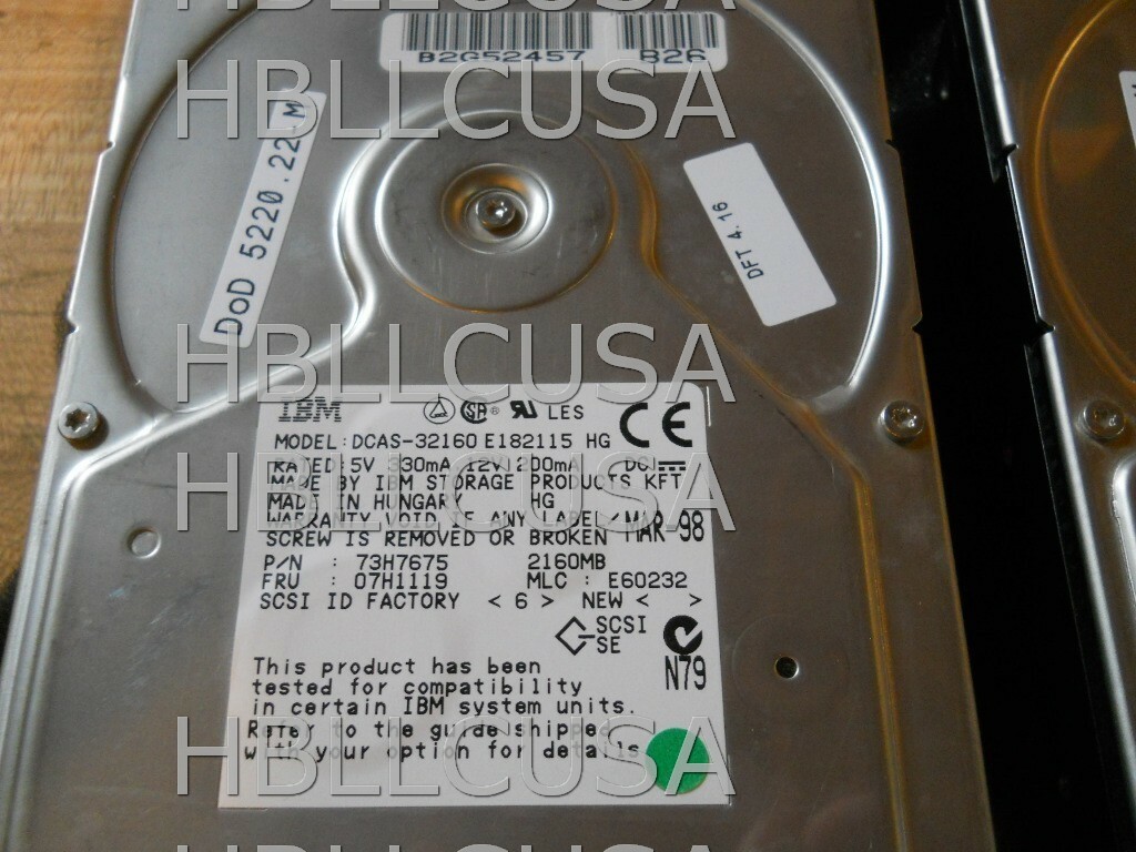 IBM 73H7675 07H1119 2.16GB 68-pin Hard Drive DCAS-32160 RS6000 pSeries - Tested