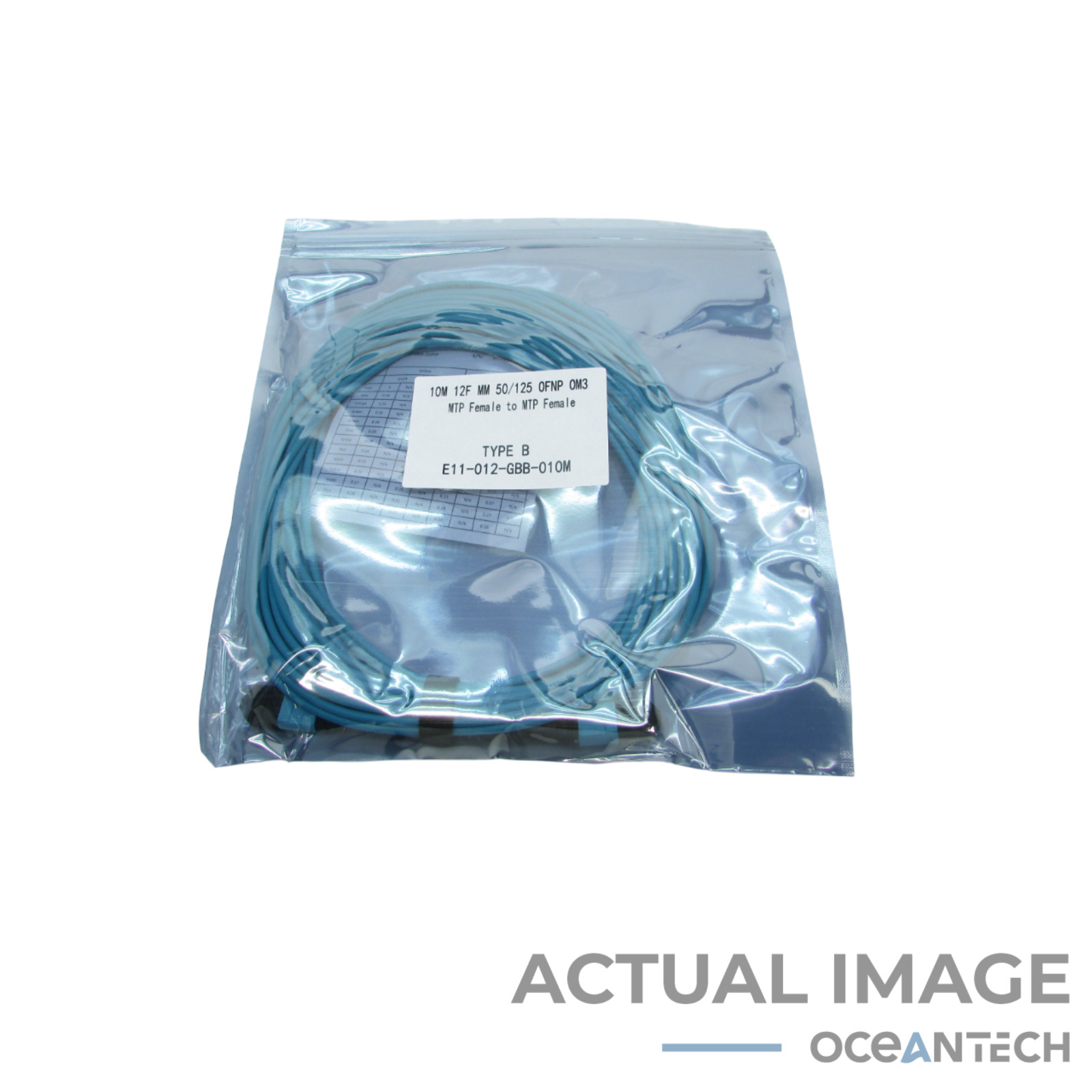 New 10M MTP Female to MTP Female 12F MM 50/125 OFNP OM3 E11-012-GBB-010M