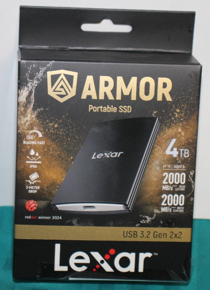Lexar LAR700X004TRNBNG Armor 700 4TB Portable SSD - USB 3.2 Gen 2 Type-C