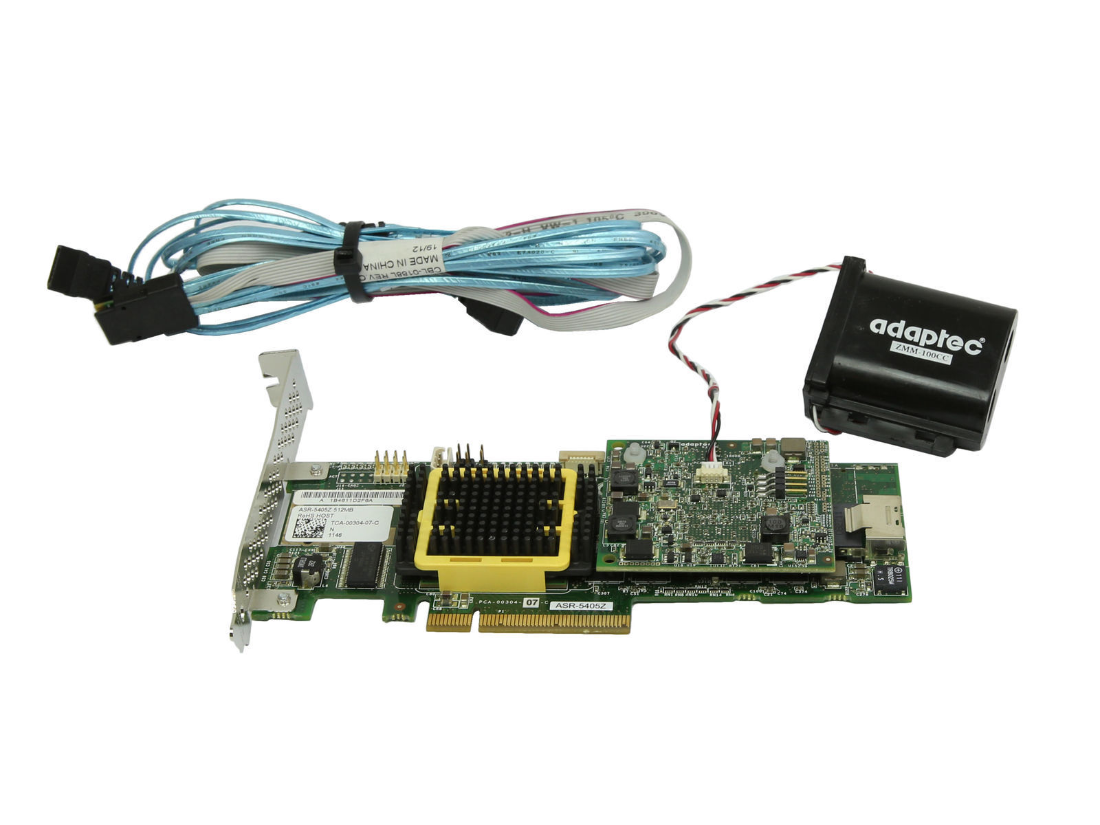 Adaptec ASR-5405Z SAS/SATA 512mb RAID Controller Card TCA-00304-07+BBU + Cable