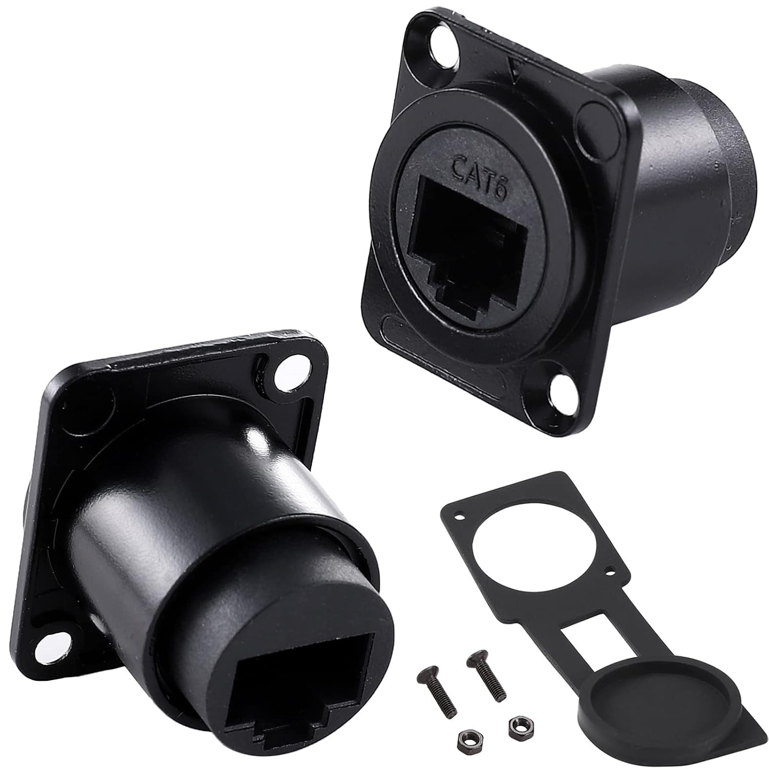 PENGLIN 2PCS RJ45 Panel Mount Coupler, D-Type RJ45 Female Connector