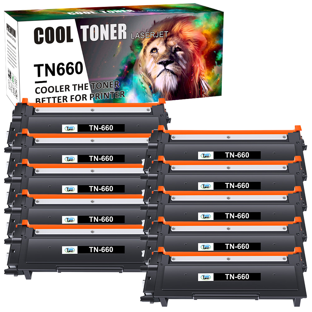 10x TN660 Toner With Chip Compatible With Brother MFC-L2700DW L2705DW HL-L2360DW