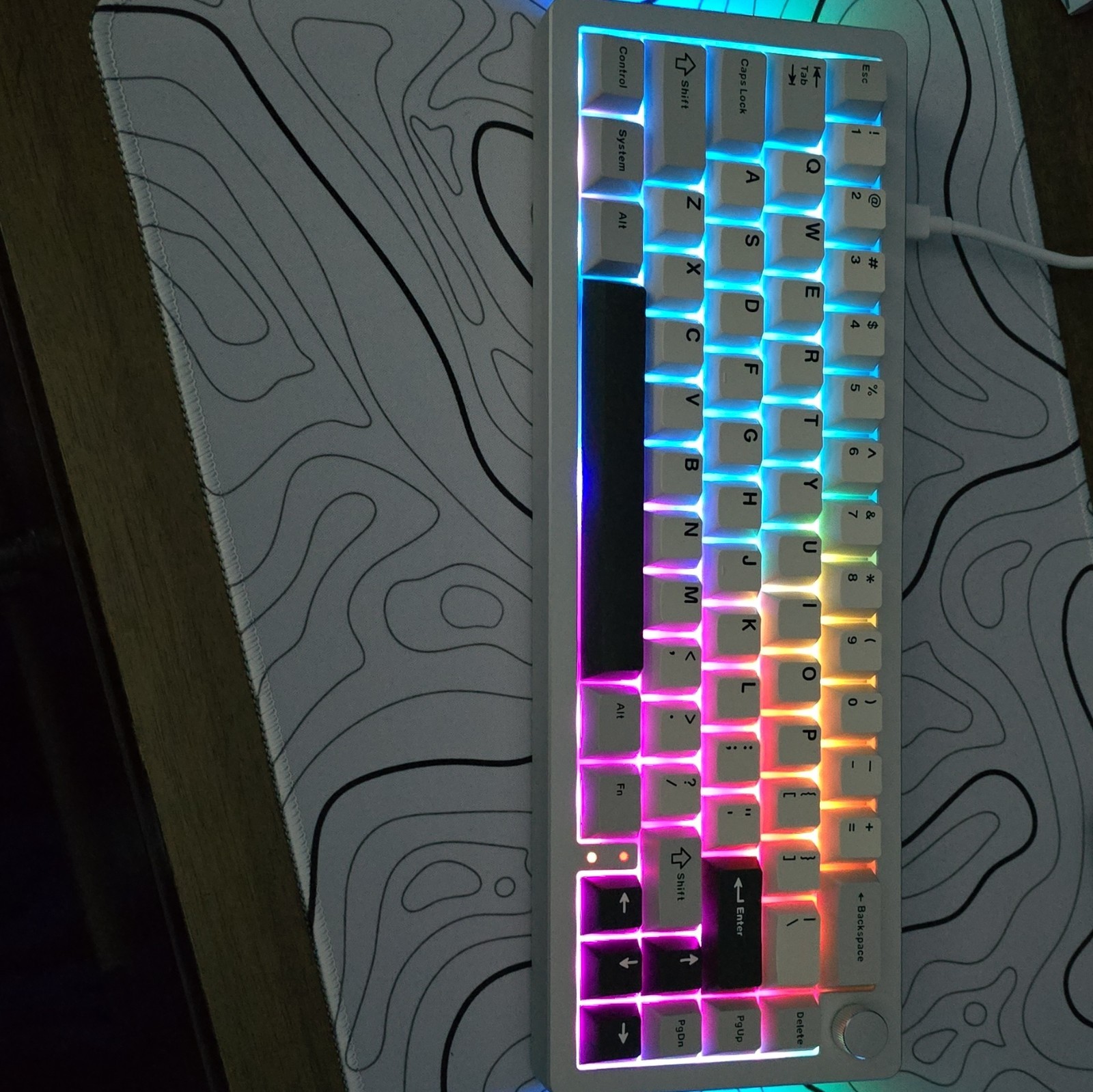 YUNZII AL66 Wired RGB Illuminated Mechanical Keyboard QWERTY English White/Gray