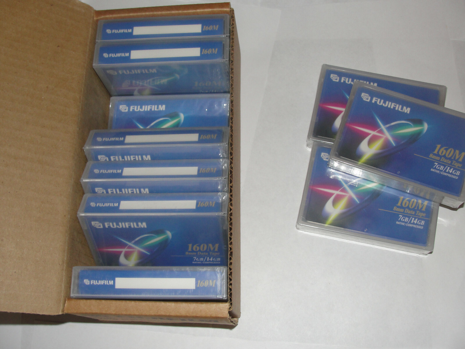 Box of 10 NEW Sealed FUJIFILM 8mm Data Tapes 7/14GB 26080160 160M 