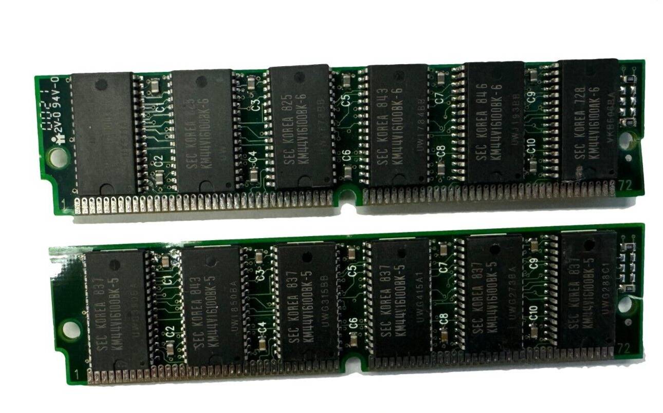 2x 64MB FPM 16Mx36 Parity 72-pin RAM SIMM 128MB 60ns FPM Memory PC