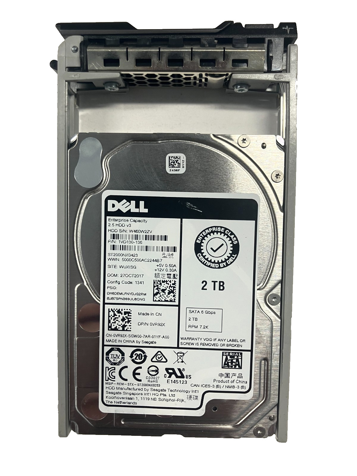 Dell ST2000NX0423 SSD 2TB SATA 6Gb/s 7.2K 2.5" 0VR92X 512b/s