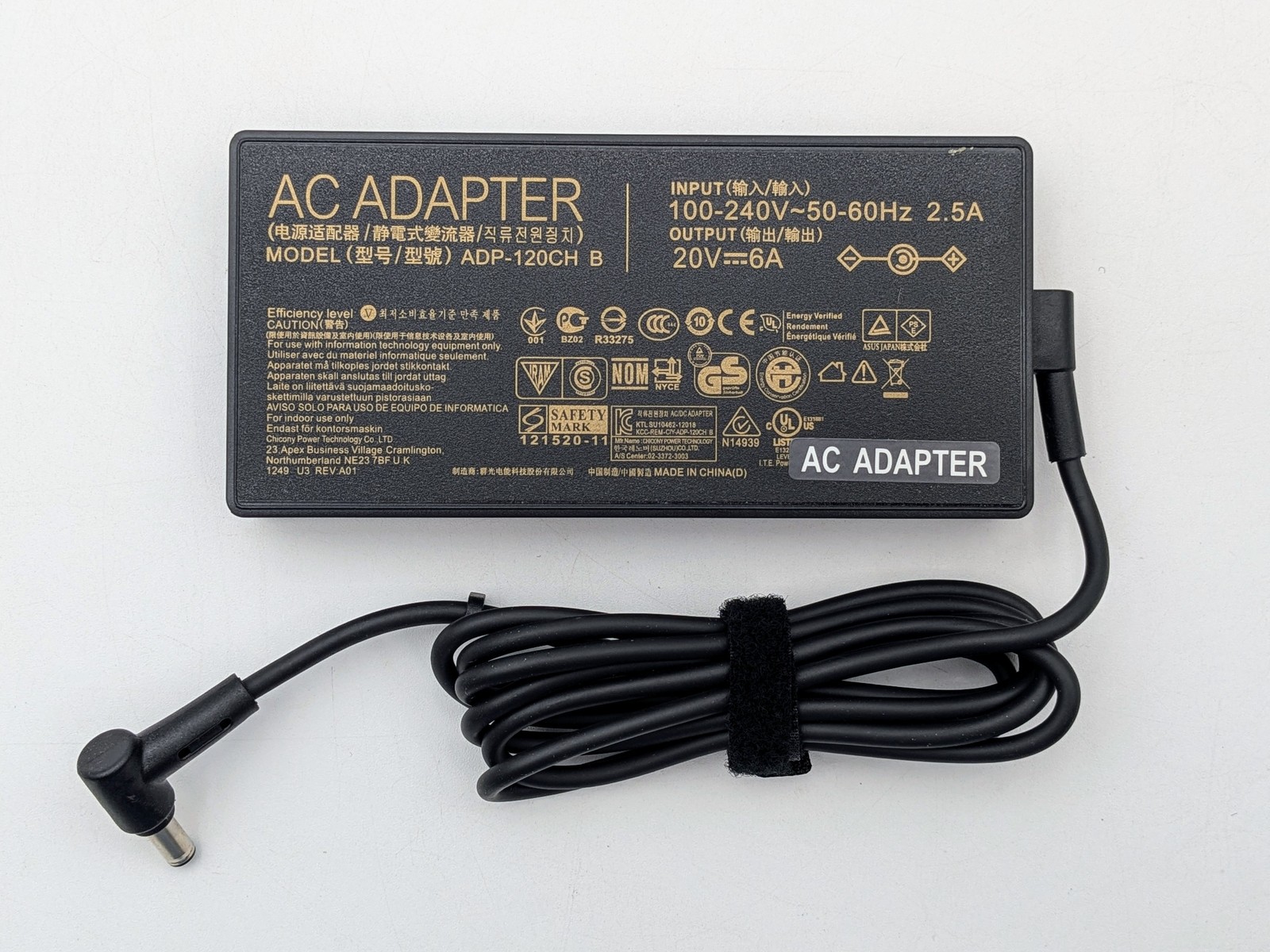 Original ASUS 20V 6A 120W AC Adapter for ASUS ZenBook 15 ADP-120CH B 6.0*3.7mm