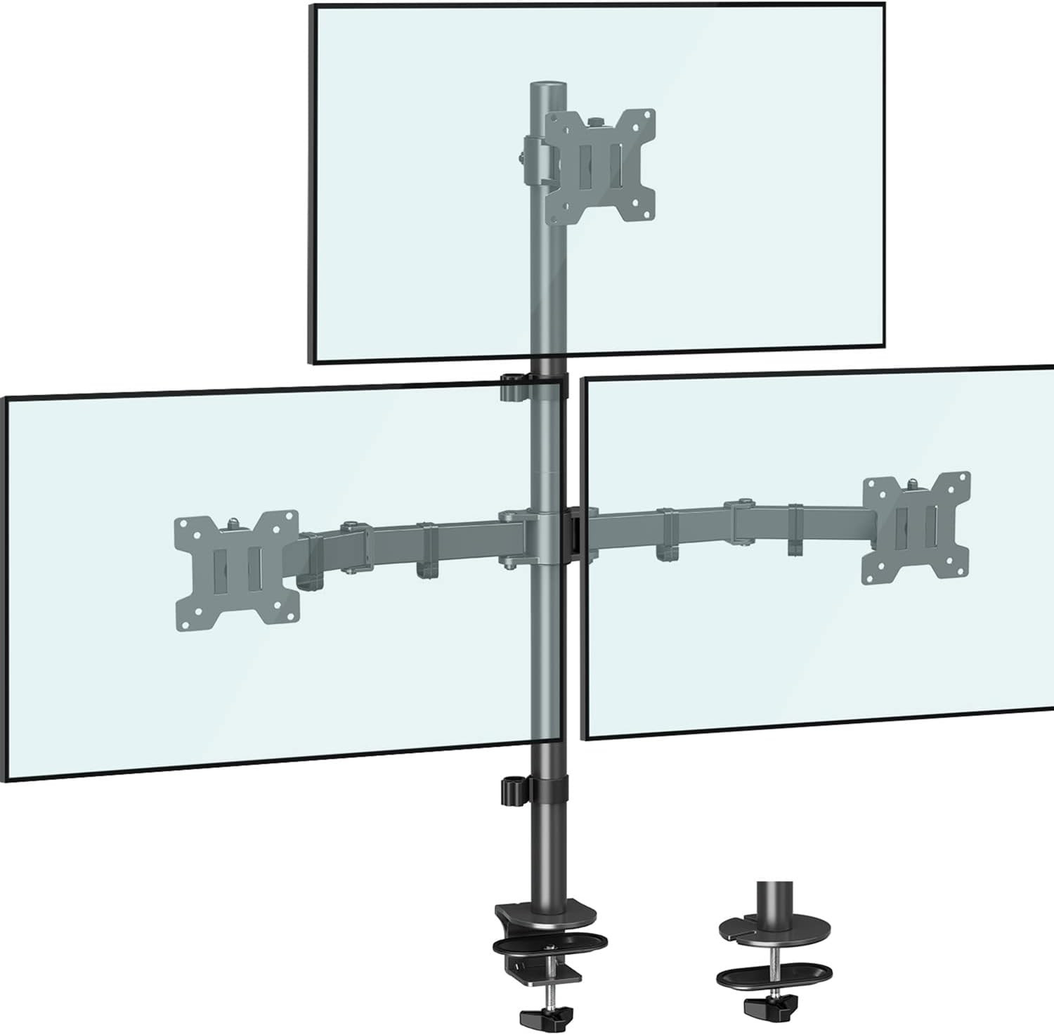 MOUNTUP Triple Monitor Stand, Height Adjustable Monitor Desk Mount Fit