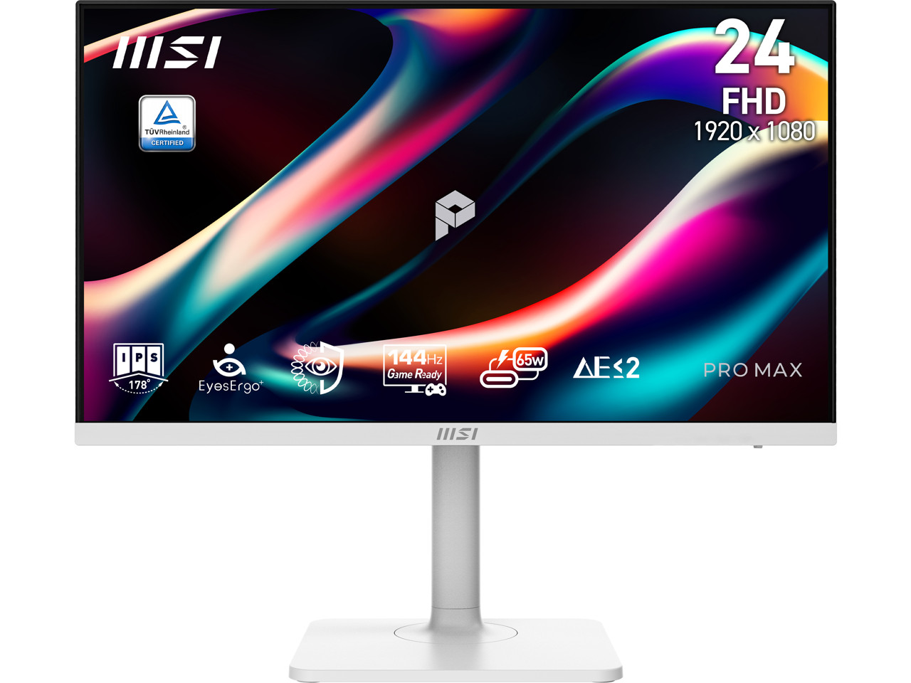 MSI 24 inch Full HD 144Hz IPS AMD FreeSync 1ms USB-C White Computer Monitor with