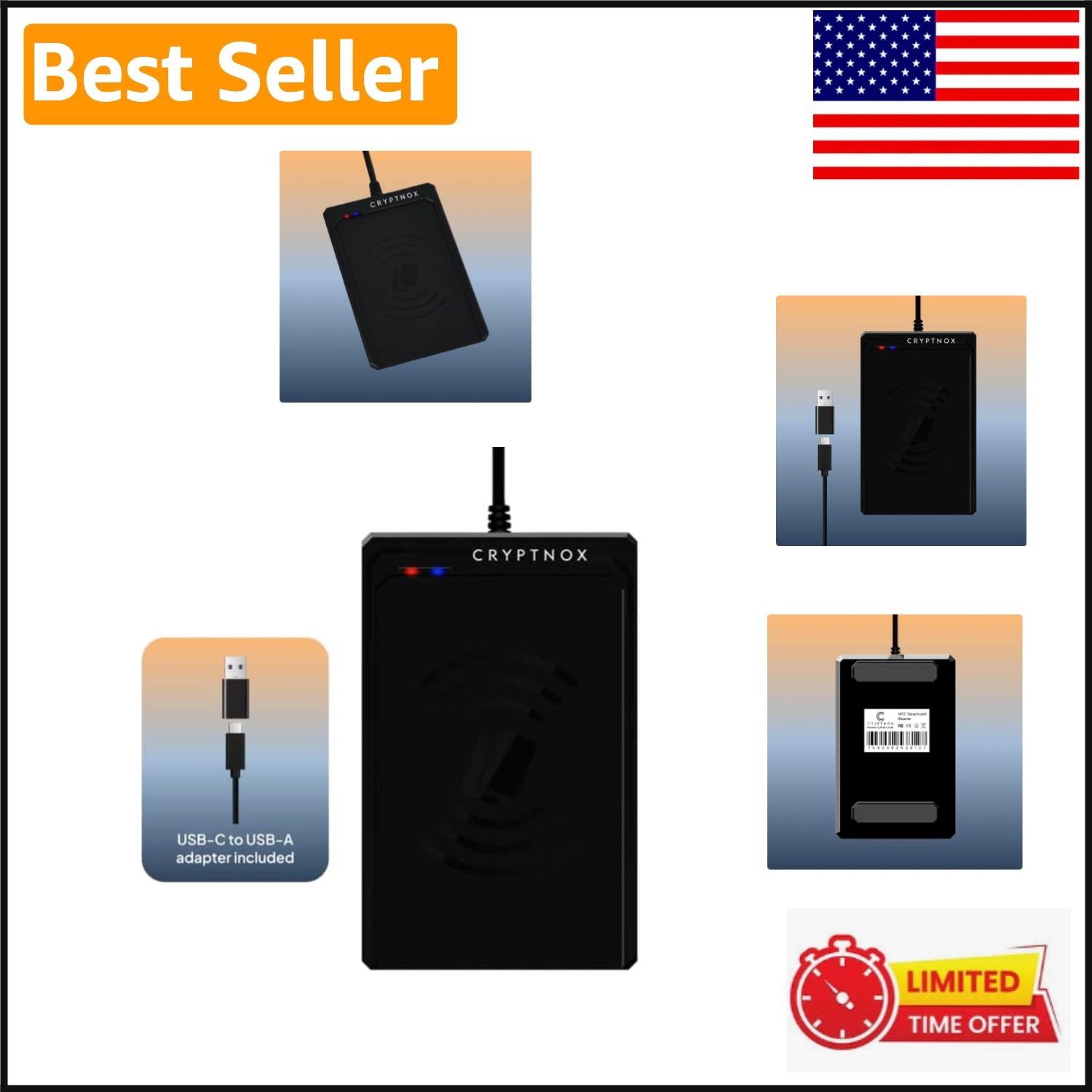 Dust-Proof USB NFC Card Reader for Secure FIDO2 and MIFARE Functions