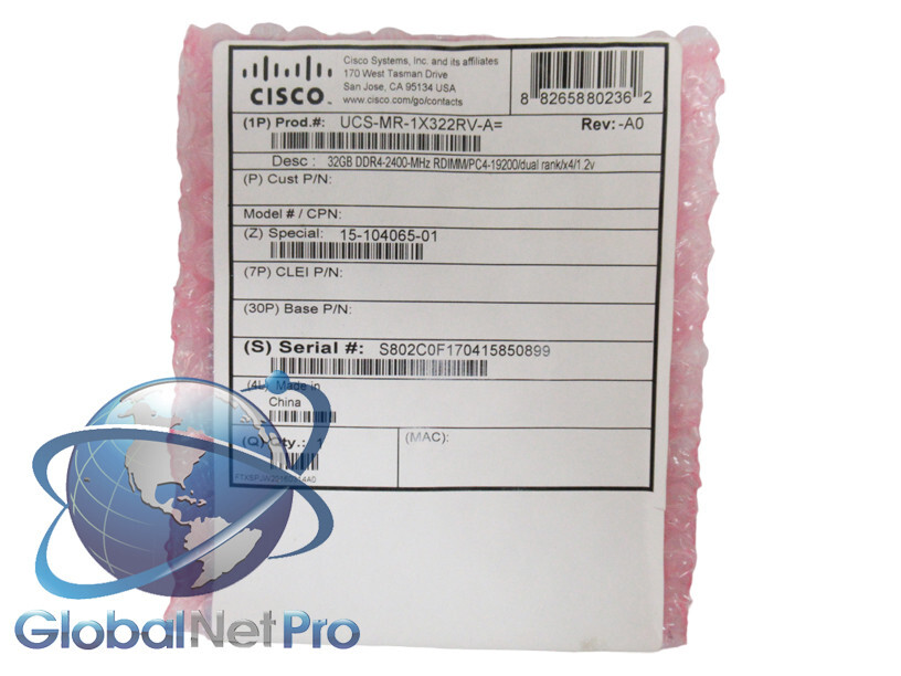 NEW GENUINE CISCO UCS-MR-1X322RV-A - 32GB DDR4-2400-MHz RDIMM/PC4-19200 LIFETIME