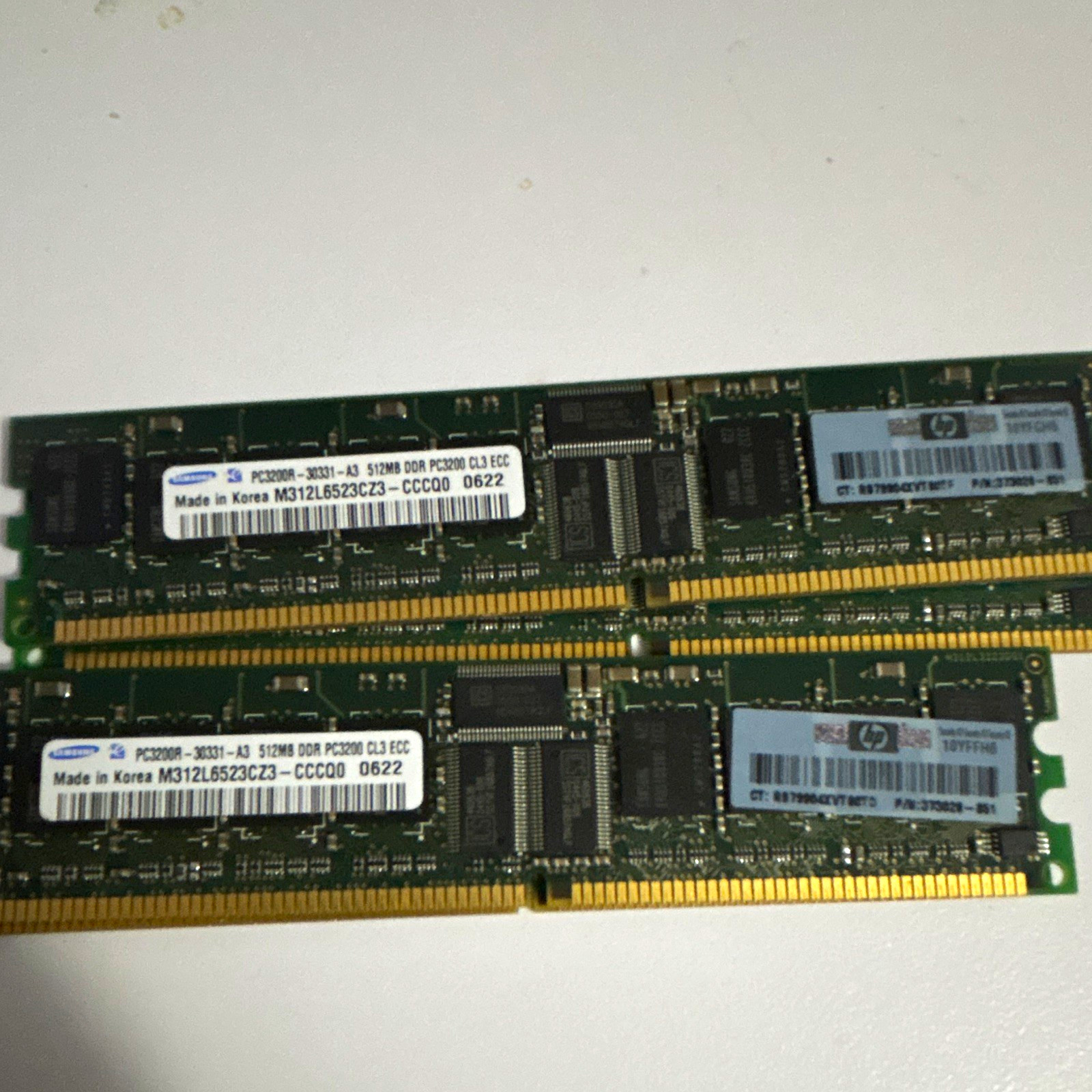 Samsung 2GB (4x512MB) DDR1 DIMM PC3200 ECC 184-Pin RAM M312L6523CZ3-CCC