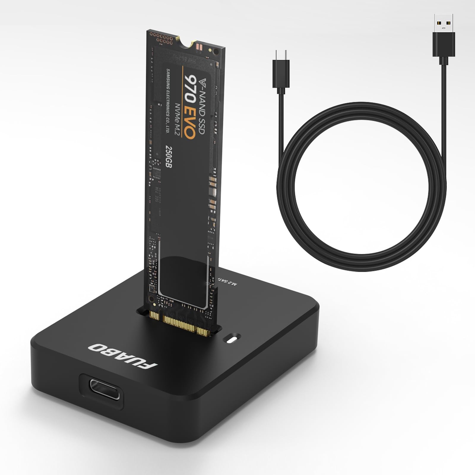 FUABO 10Gbps M.2 SSD to Type C Docking Station, NVMe & SATA NGFF Reader Adapt...
