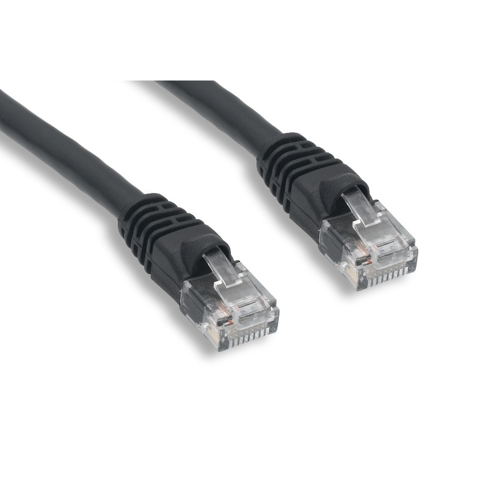 PTC 100% Copper Cat 5e Patch Black Ethernet LAN Network Cable 1 ft. - 10 PACK